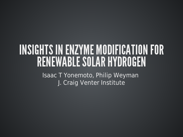 Insights in enzyme modification for renewable solar hydrogen