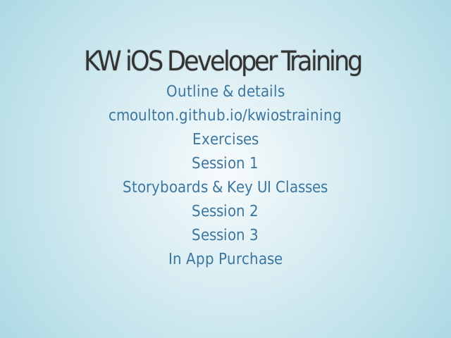 KW iOS Developer Training