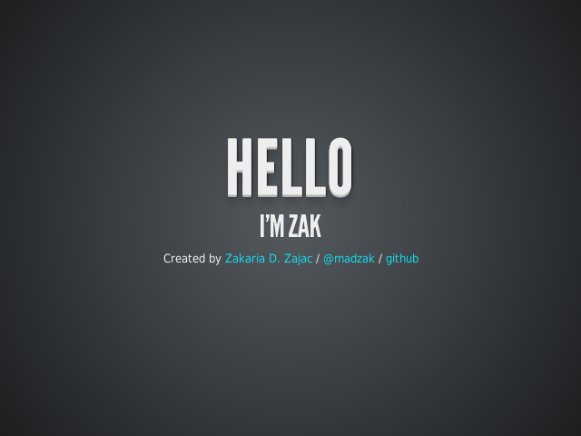 Hello – I'm Zak – Fun Zak Facts