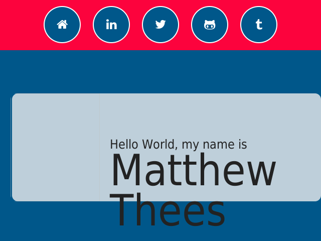 Hello World, my name is – Matthew Thees