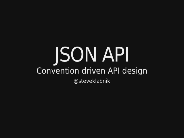 JSON API – Convention driven API design