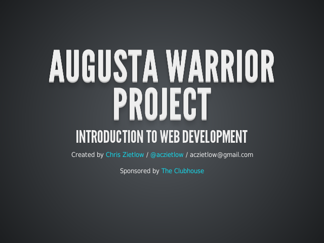 Augusta Warrior Project – Introduction to Web Development – About me