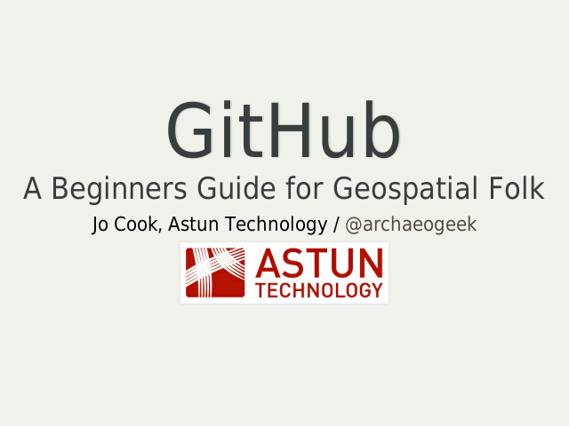 GitHub – A Beginners Guide for Geospatial Folk