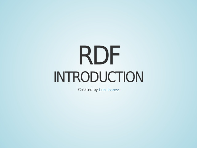 RDF – Introduction