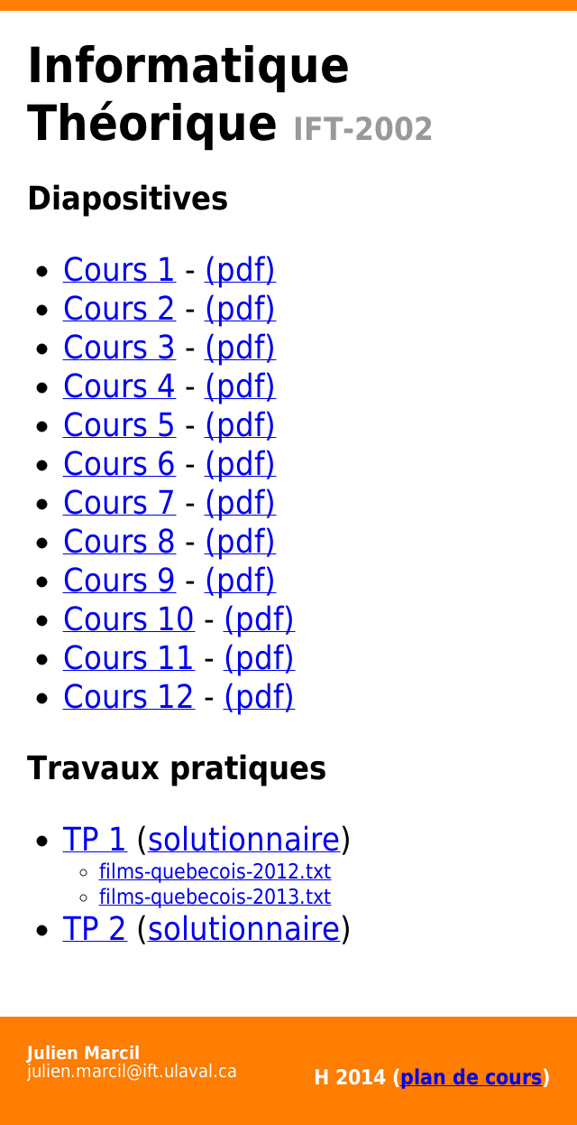 IFT-2002 – Informatique Théorique – Produit cartésien