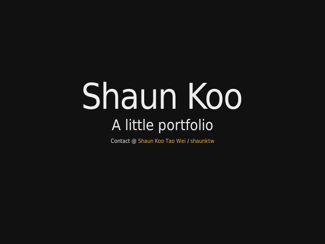 Shaun Koo – A little portfolio – Lab Works