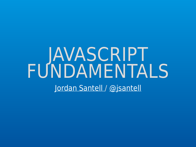 JavaScript Fundamentals