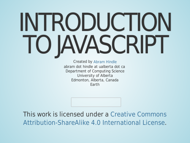 Introduction to Javascript