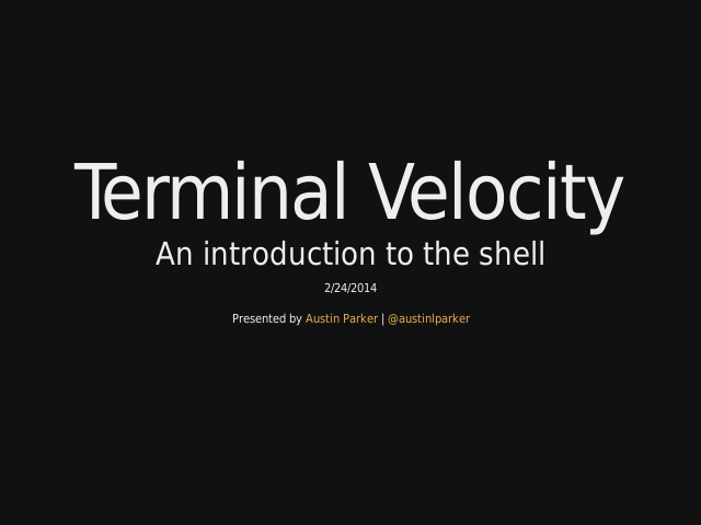 Terminal Velocity – An introduction to the shell