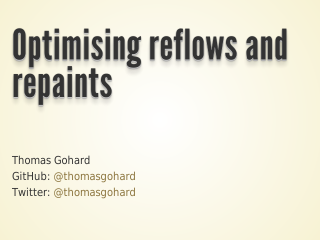 Optimising reflows and repaints