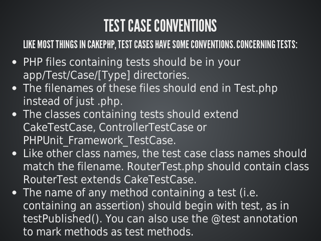 Test Case Conventions