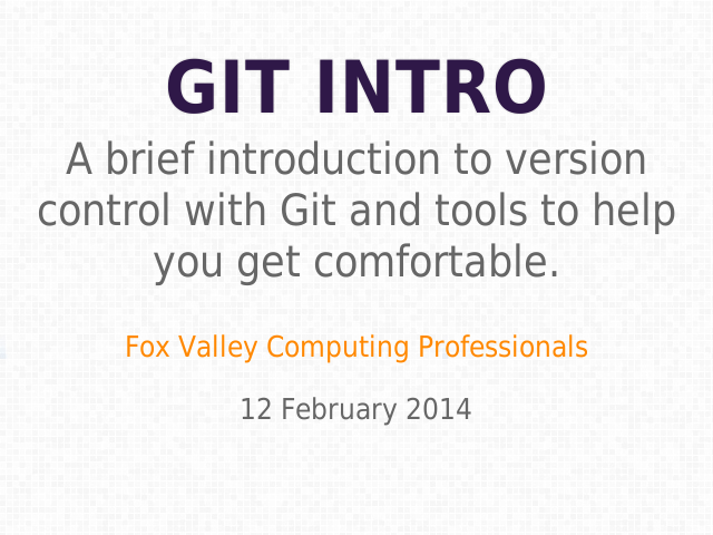 Git Intro – Jason Bell – Why Version Control?