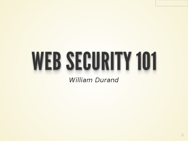 Web Security 101