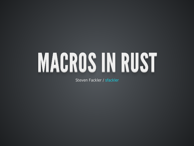 Macros in Rust – What's a macro? – Why?