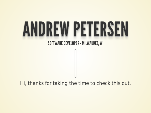 Andrew Petersen – About Me – CineProwl