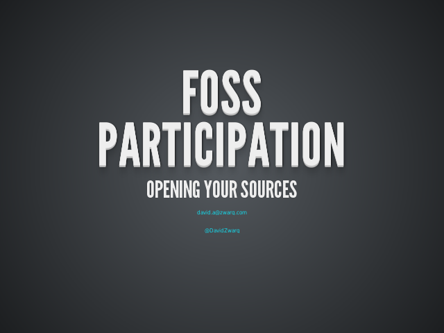 FOSSParticipation – Opening Your Sources – Examples