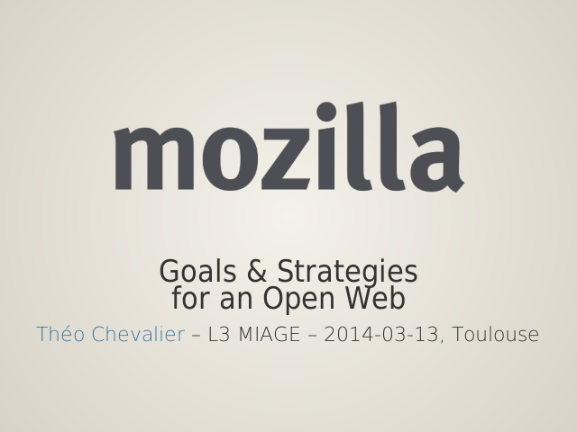 – Goals & Strategiesfor an Open Web – Sneak peek – Firefox OS 1.x