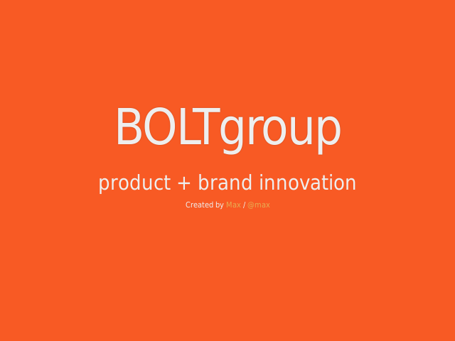 BOLTgroup – product + brand innovation