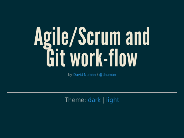 Agile/Scrum and Git work-flow – git merge agile scrum? – Find this slide deck