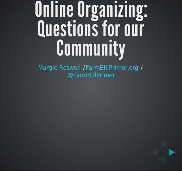 Online Organizing:Questions for our Community – The questions, again