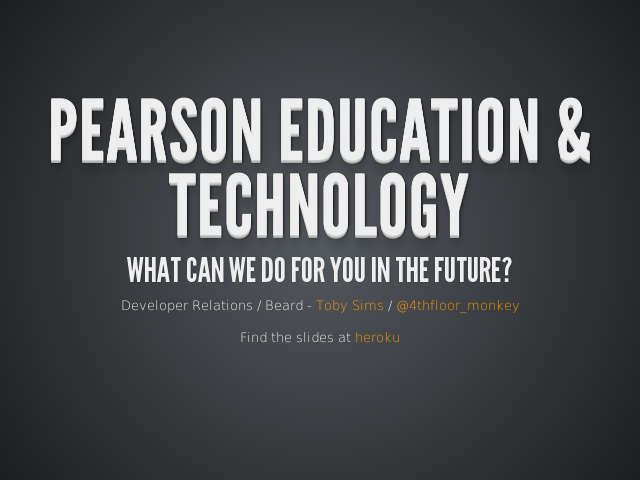 Pearson Education & Technology – What can we do for you in the future? – Then came the internet...