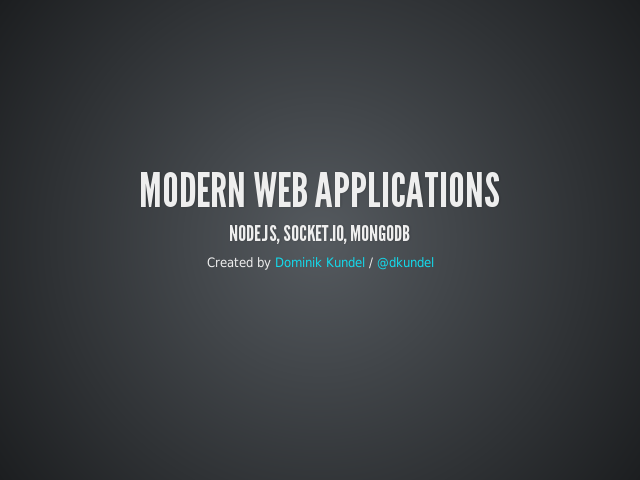 Modern Web Applications – Node.JS – Socket.IO