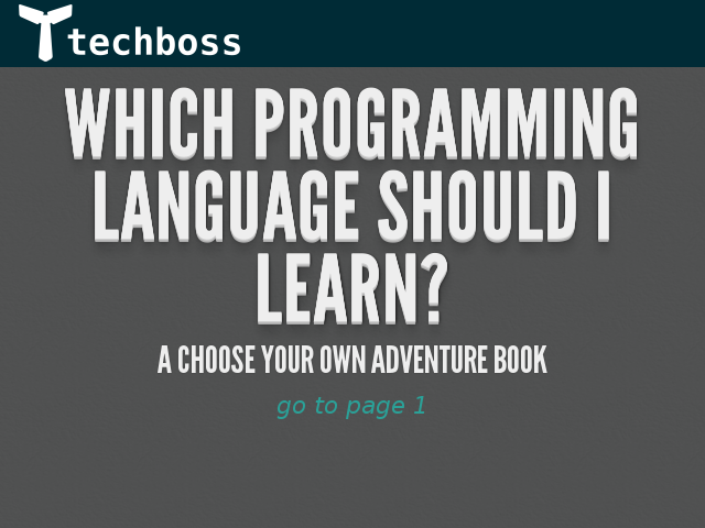 Which Programming Language Should I Learn? – A choose your own adventure book