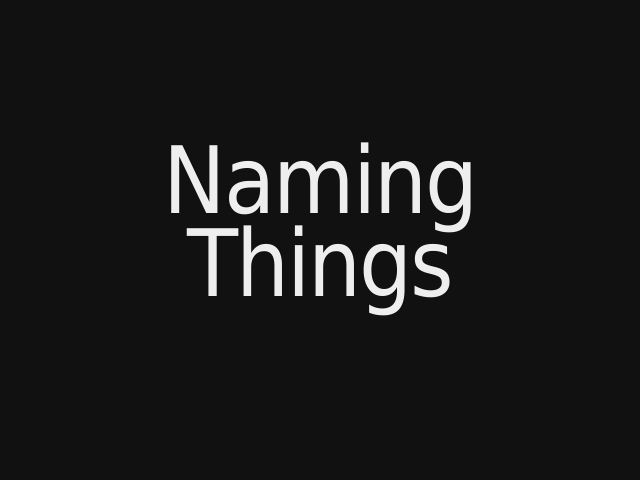 Naming Things