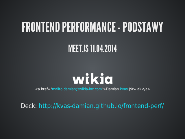 Frontend performance - podstawy – meet.js 11.04.2014 – Live coding