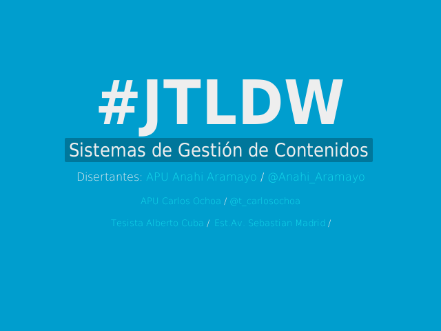 #JTLDW – Sistemas de Gestión de Contenidos – XAMPP para Windows