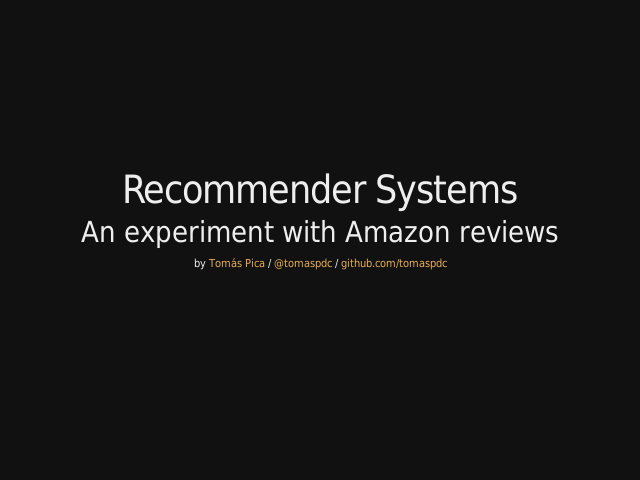 Recommender Systems – An experiment with Amazon reviews