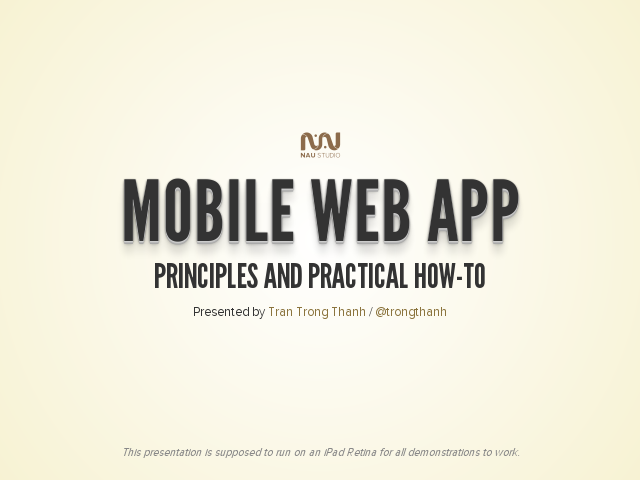 Mobile Web App – Principles and Practical How-to