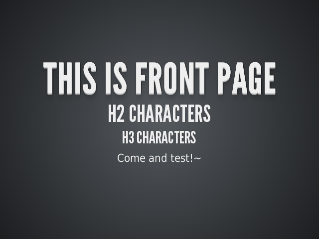 THIS IS FRONT PAGE – h2 characters – h3 characters