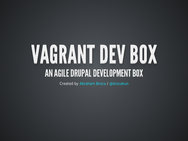 Vagrant Dev Box – An Agile Drupal Development Box – What do i need?