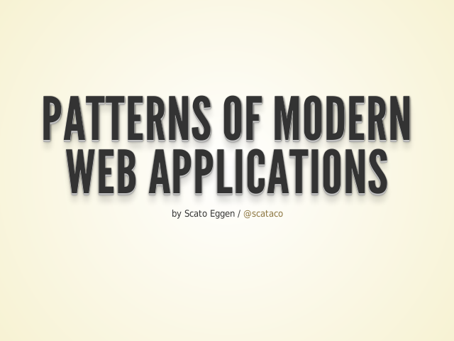 Patterns of Modern Web Applications – Fictional Case: usic.com – Server-side