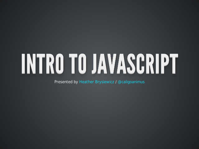 Intro to JavaScript