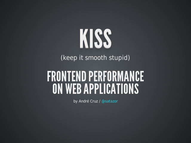 KISS – Frontend performance on web applications