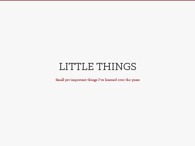 LITTLE THINGS – Small yet important things I've learned over the years – Grids are great