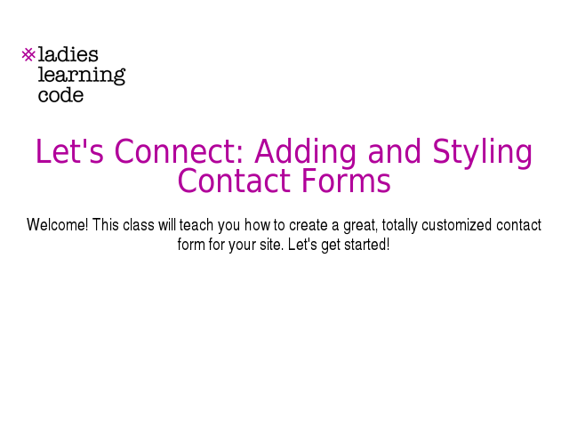 Let's Connect: Adding and Styling Contact Forms