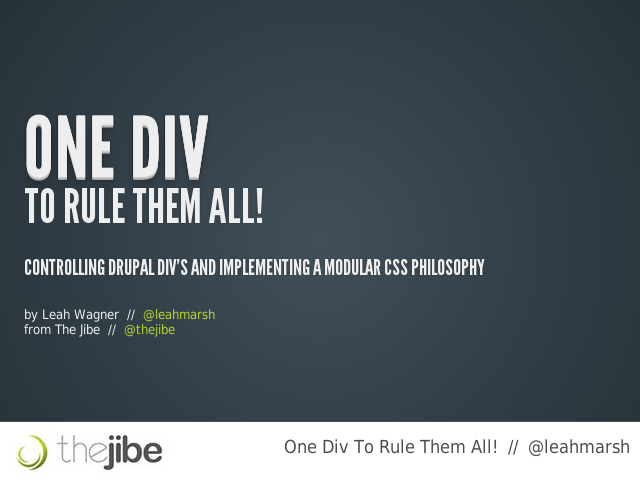 One Div – To Rule Them All! – One Div