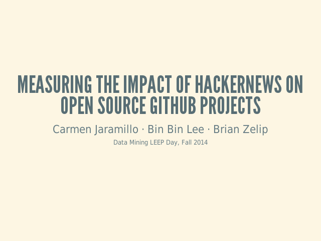 Measuring the impact of HackerNews on open source GitHub projects