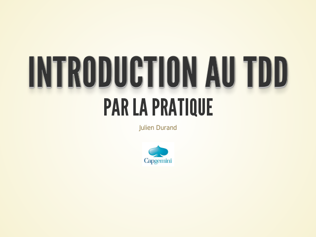 Introduction au TDD – par la pratique