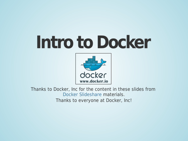 Intro to Docker