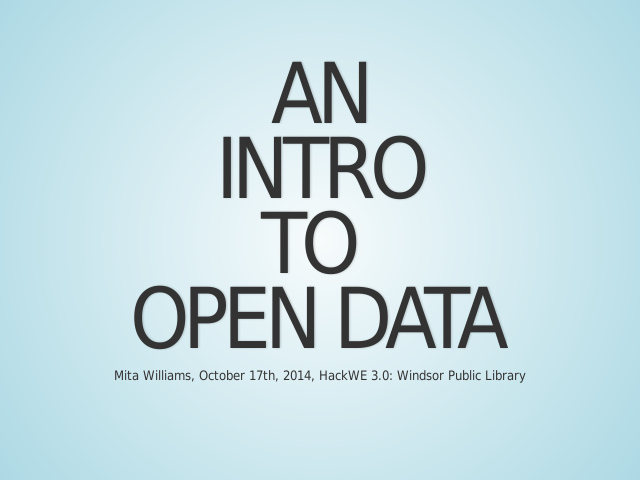 An Introto Open Data