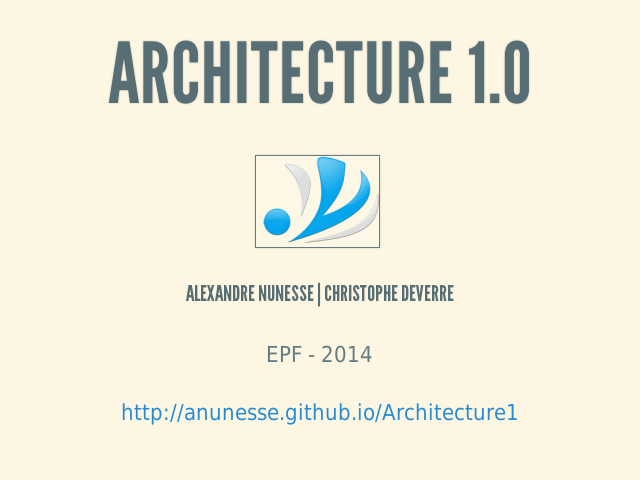 Architecture 1.0 – Architecture 1.0 – Maven