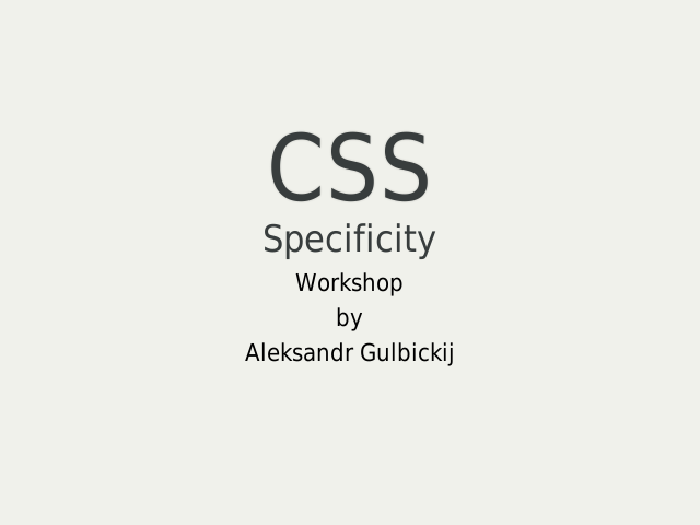 CSS – Specificity