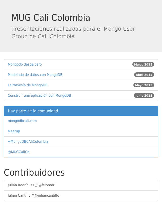 Primeros pasos en MongoDB – MongoDB MUG Cali Co – MongoDB