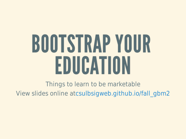 Bootstrap your  education – What is that orange thing?