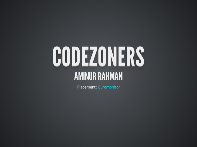 Codezoners – Aminur Rahman