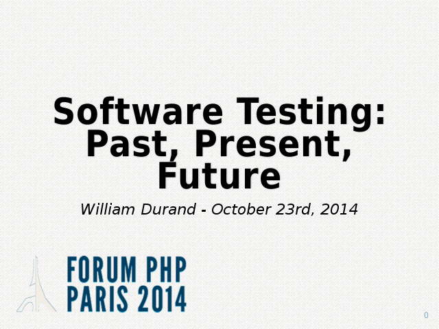 Software Testing:Past, Present, Future